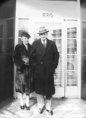 1943: Harold and Martha Shermanin front of 530 Diversey Parkway