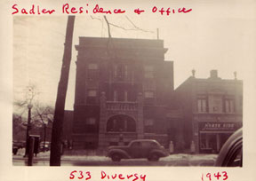 1943: Photo of 533 Diversey Parkwaywith Harold's handwriting