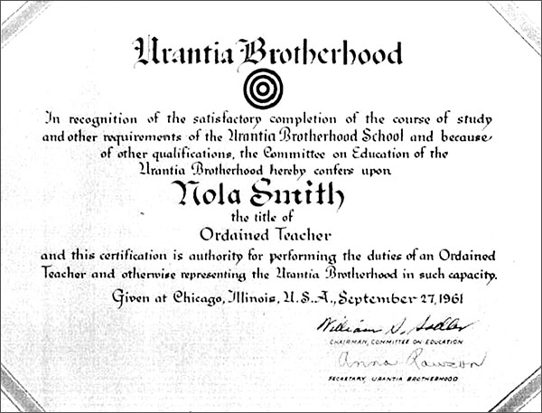 1961 Nola Smith Teacher at the Urantia Brotherhood School