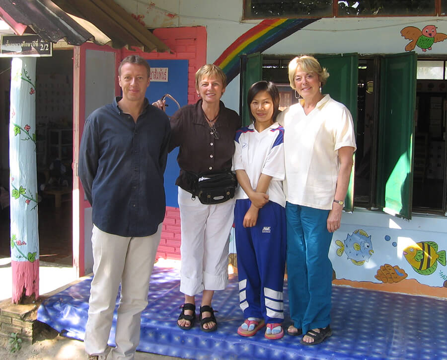 Mark, me, and Sue with one of the Thai teachers
