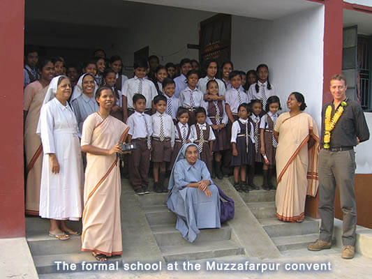 Muzzarfarpur - the formal school classes came out to meet us before we left