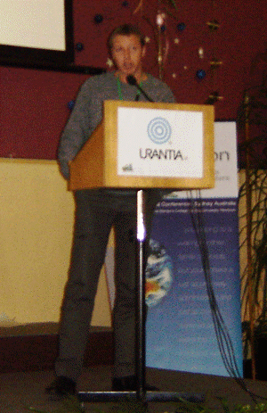 Mark Bloomfield giving his speech in Sydney on July 6, 2006