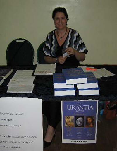Simone Cox manning the UB booth at the Body, Mind and Soul Fayre in South Africa