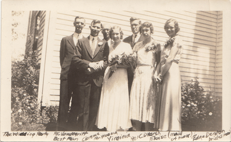 1932. Clarence and Virginia Bowman on their wedding day