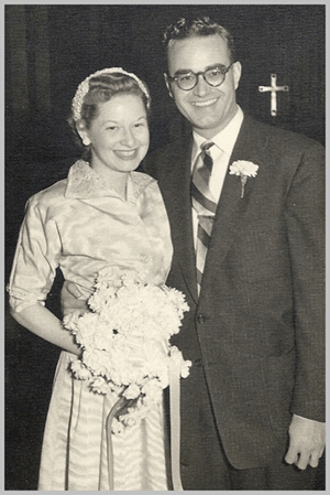 1953: Carolyn and Tom Kendall at their wedding